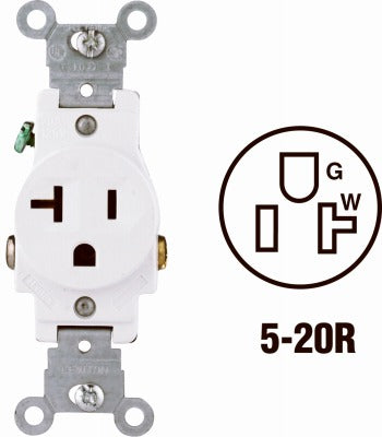 LEVITON Leviton Mfg Co S12-05801-KWS Single Outlet 125V 10 Pack