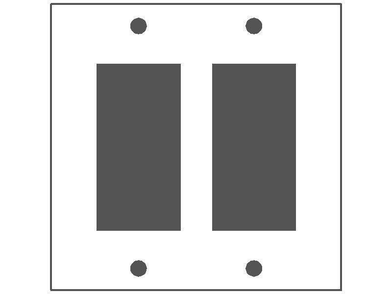 MULBERRY METAL PRODUCTS Mulberry Metal Products 86402 Standard Receptacle Wallplate (4.562 in x 4.5 in)