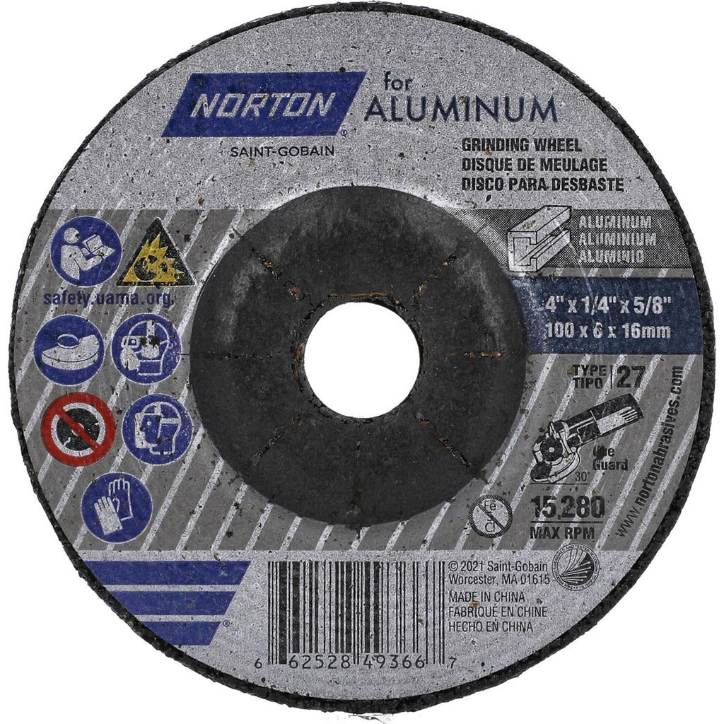 NORTON Norton 66252849366 Type 27 Grinding Wheel 4 in 20 Grit