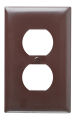 Pass & Seymour TP8 1Gang Wall Plate, Duplex Receptacle, Nylon, Standard - Brown