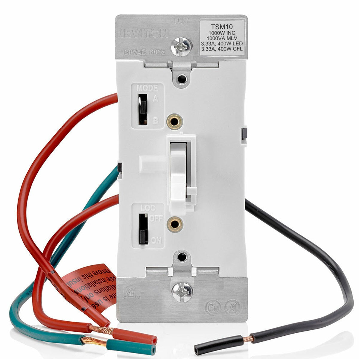 LEVITON Leviton TSM10-1LW Toggle Slide Dimmer 1000W (1 Pack)