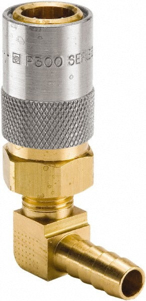 PARKER Parker PC316V 90 Deg Hose Barb Coupler 200 Psi 3/8 in Brass