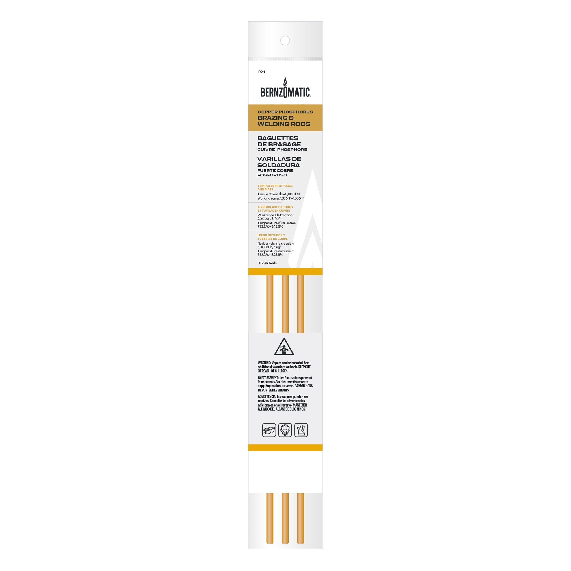 BERNZOMATIC Bernzomatic PC3 Copper-Phosphorus Welding and Brazing Rod 3-Pack
