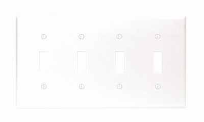 LEVITON Leviton Mfg Co 001-88012-000 White 4-toggle Wall Plate
