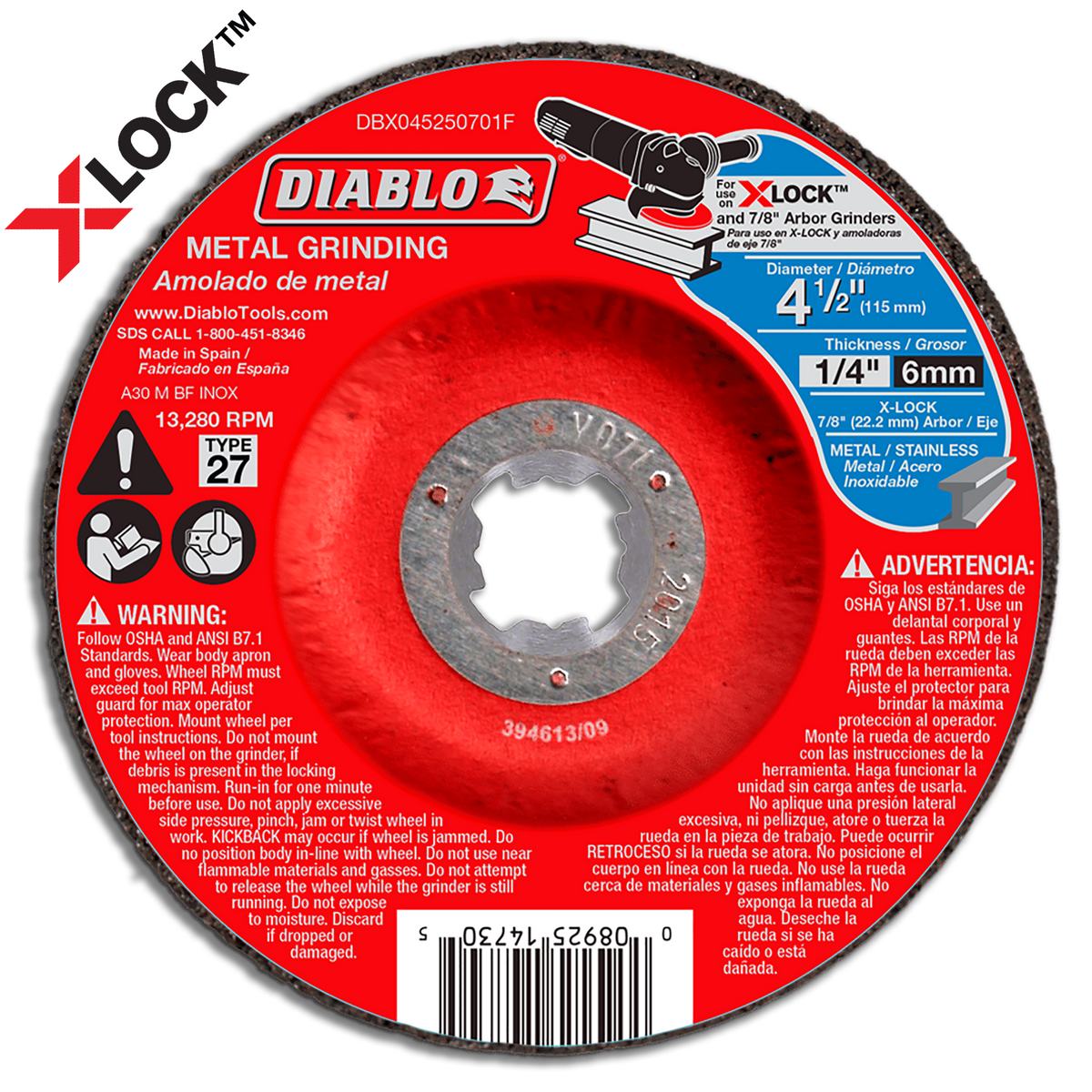 Diablo DBX045250701F DB 4.5X1/4XX-LOCK MT GRD