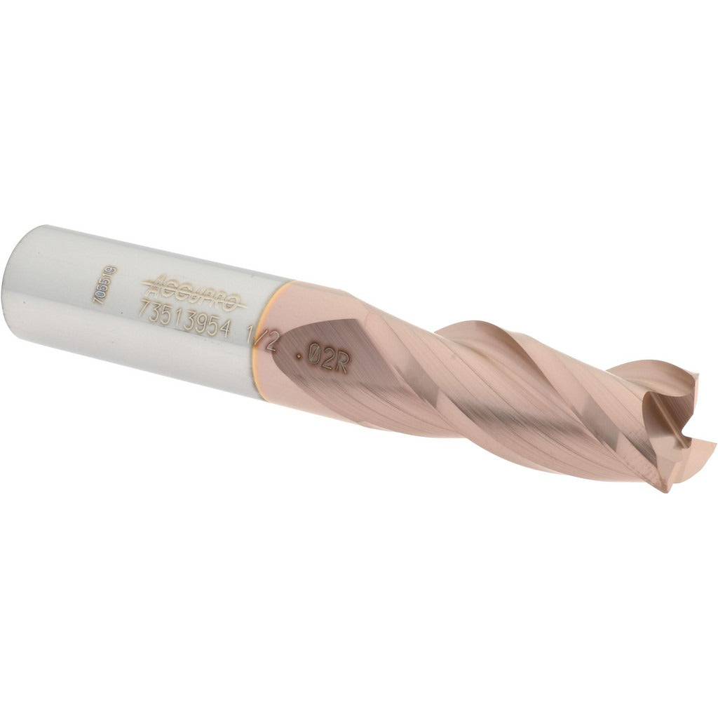 ACCUPRO Accupro 12179683 Corner Radius End Mill 0.5in 3 Flute Ticn