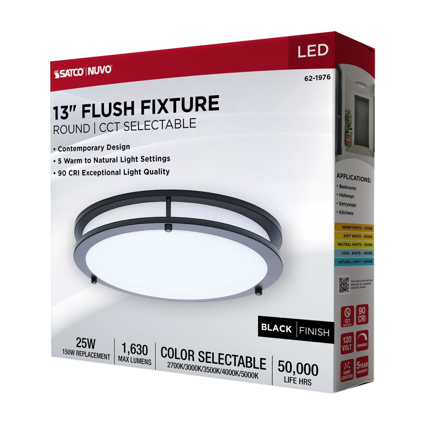 SATCO-NUVO Satco-Nuvo 62/1976 LED Glamour 25W (13 Inch Flush)