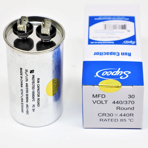 Supco CR30X440R - ROUND RUN CAPACITOR 30 MFD X 440V CR30X440R