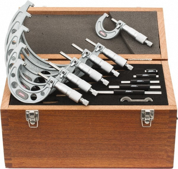 SPIROTHERM Spi CMS160622011 Outside Micrometer Set 0-6 in 6 Pc