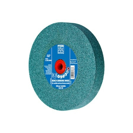 PFERD Pferd 61788 Vitrified Bench Wheel 60 Grit (6 in x 1 in, 1 in Arbor)