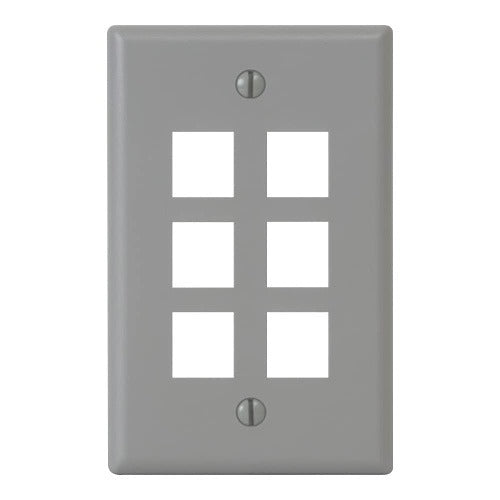 ICC Icc IC107F06GY 6-port Single Gang Faceplate Gray