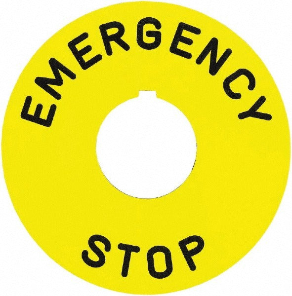 SCHNEIDER ELECTRIC Square D 9001KN8330 Round Legend Plate Emergency Stop