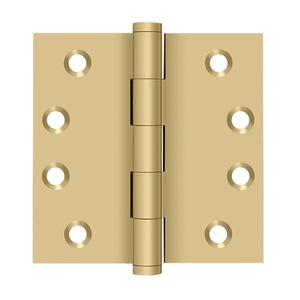 DELTANA Deltana DSB44 Square Door Hinge 4x4 Inches Satin Brass