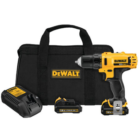 DeWalt DCD710S2 12V Drill Driver Kit with Lithium-Ion Batteries