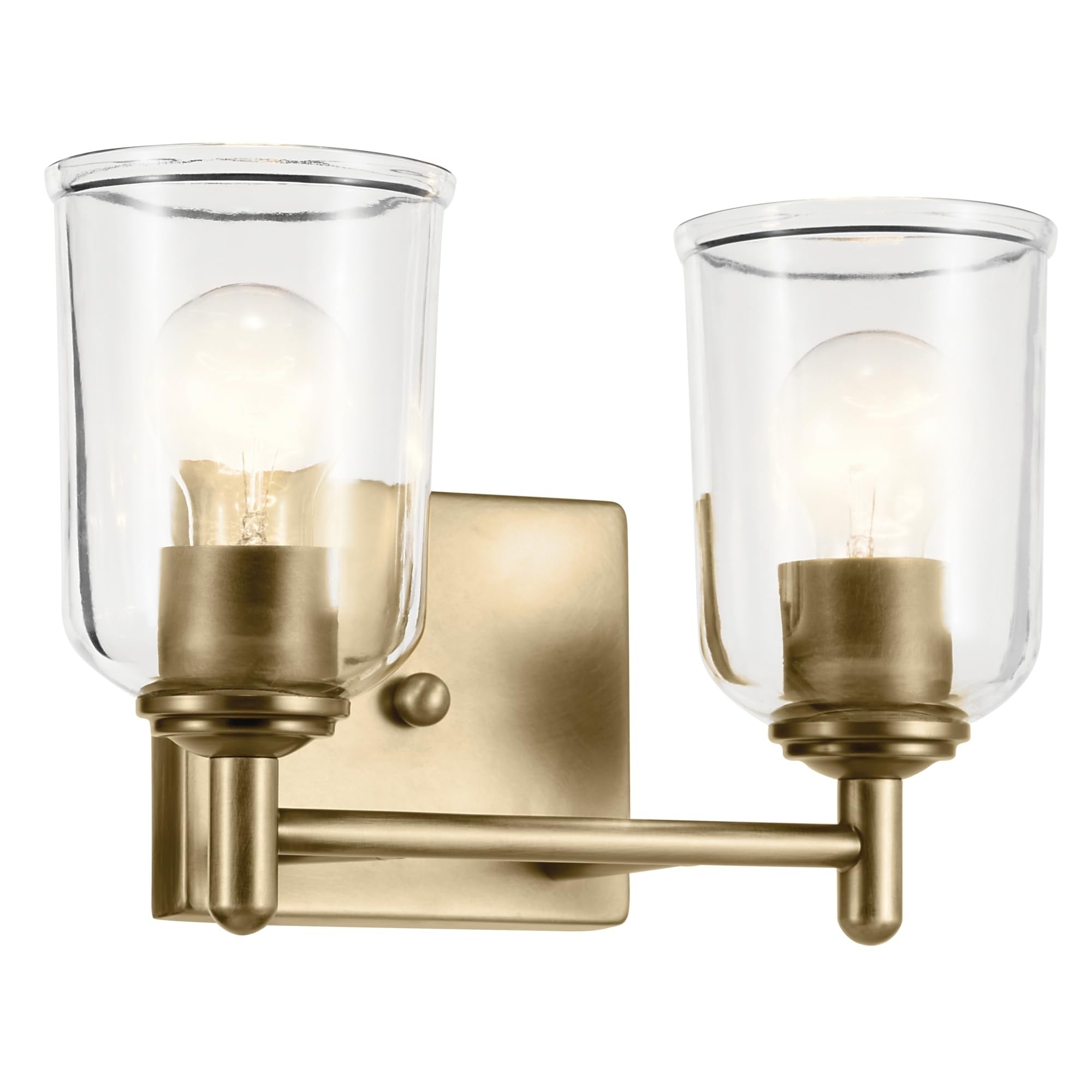 KICHLER Kichler 45573NBRCLR Vanity Light 2-light Natural Brass