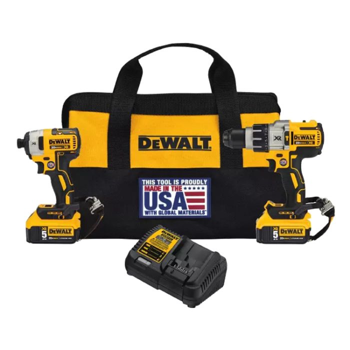 DEWALT DCK299P2LR 20V Max Xr Hammerdrill/Impact Driver Combo Kit With Lanyard Ready Attachment Points