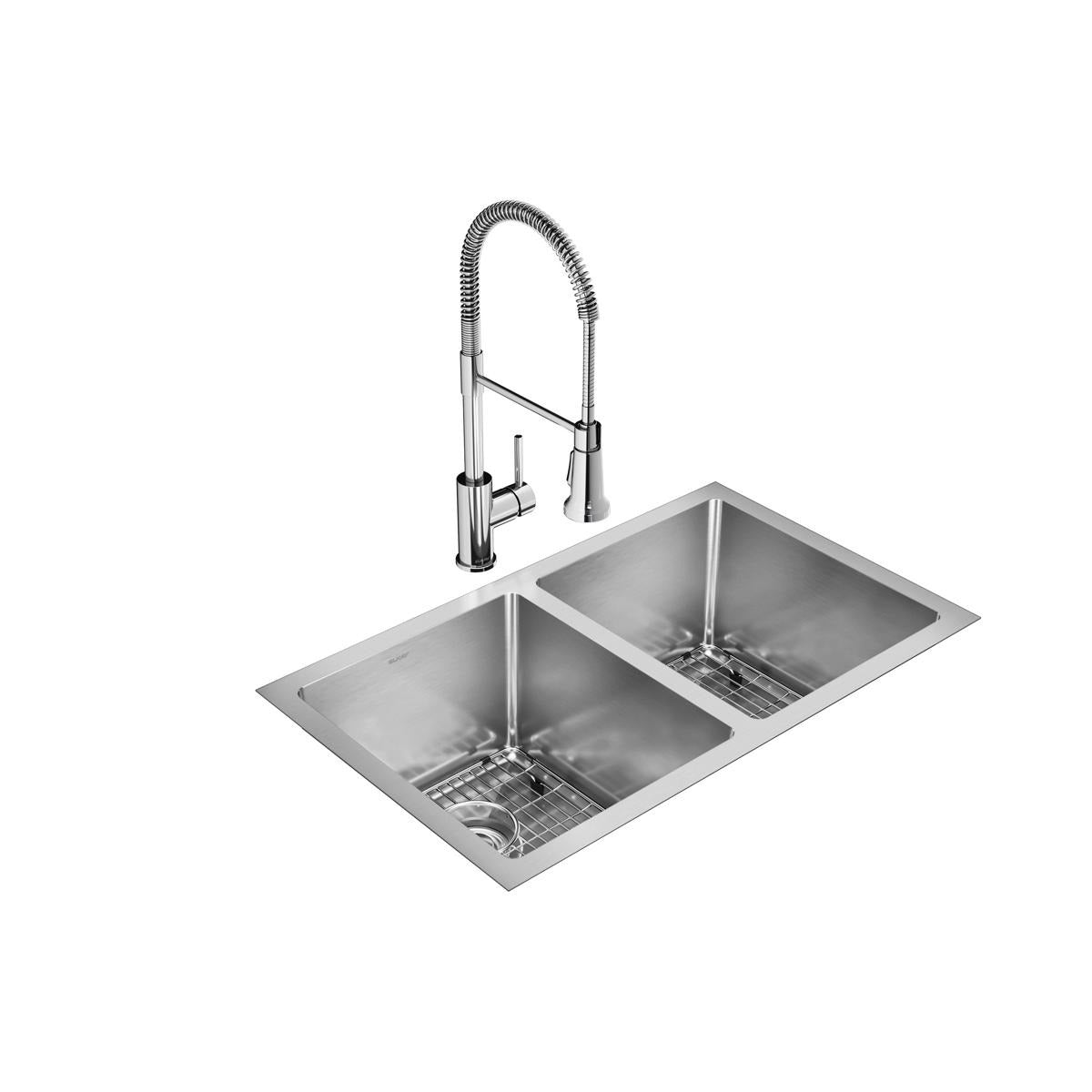 ELKAY Elkay EFRU311810TFC Double Bowl Undermount Sink Kit
