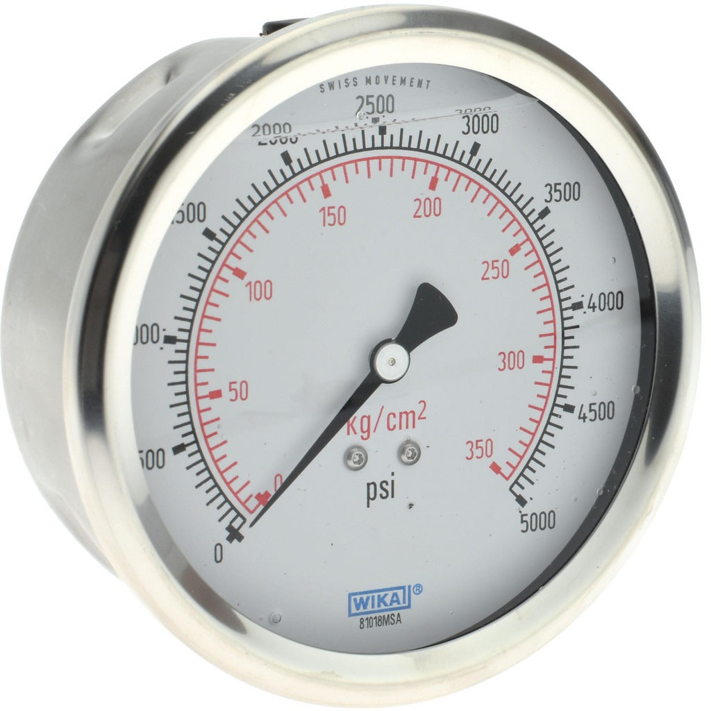 WIKA Wika 9694353 Pressure Gauge 0-5000 Psi 4 in Dial Npt