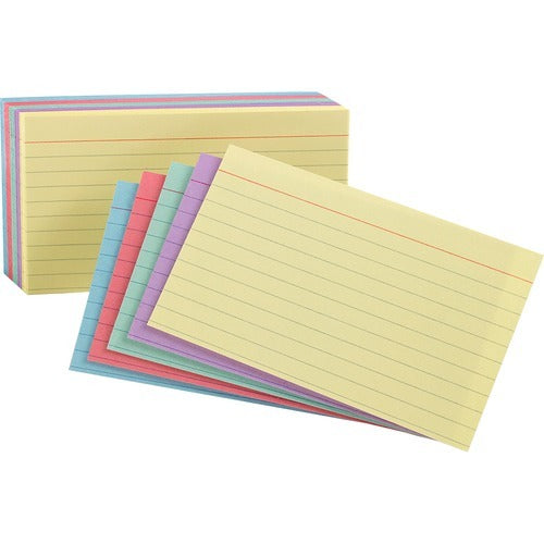 OXFORD Oxford OXF35810 Index Cards 5x8 Ruled Assorted 100 Pack