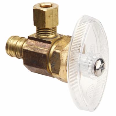 BrassCraft BRPX09XR Multi-Turn Water Stop, Angle Valve, 1/2 Inch Nominal Barb x 1/4 Inch OD Compression