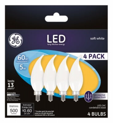 GE G E Lighting 93129350 5W Frosted Led Candelabra Bulb 6 Pack