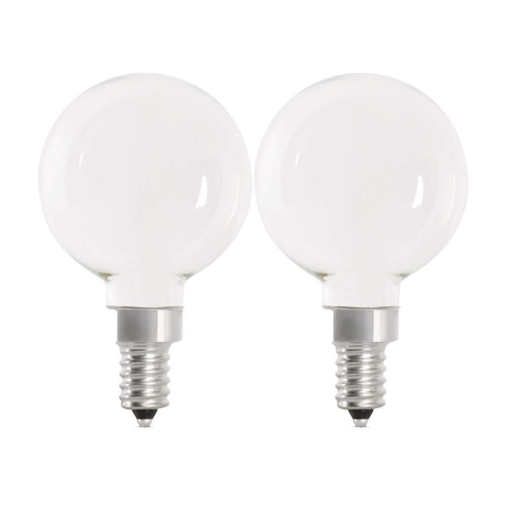 FEIT ELECTRIC Feit Electric BPG1640W927CAFIL2 G16.5 Globe Dimmable Filament LED Bulb 40-Watt Equivalent (2-Pack) BPG1640W927CAFIL2