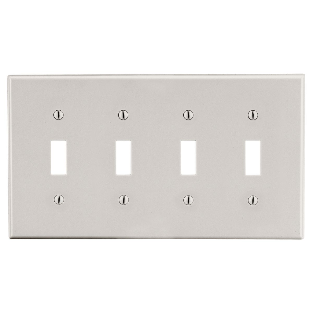 Hubbell Wiring Device-Kellems P4LA Wallplate 4-G 4 Toggle L