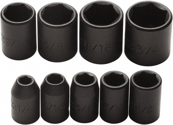 PROTO Proto J72102 Impact Socket Set 9 Pc 3/8 in Drive