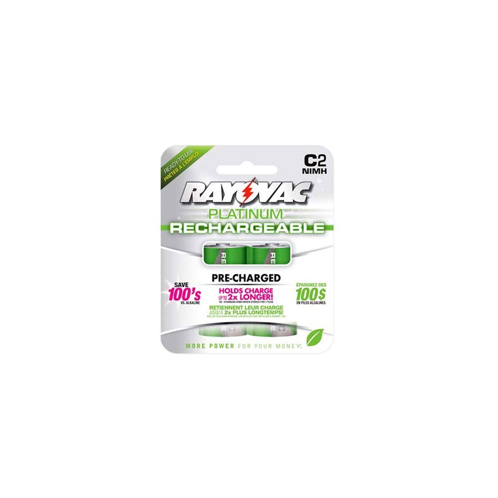 RAYOVAC Rayovac PL714-2 Recharge Plus Rechargeable C Battery 1.2V (2-Pack) PL714-2