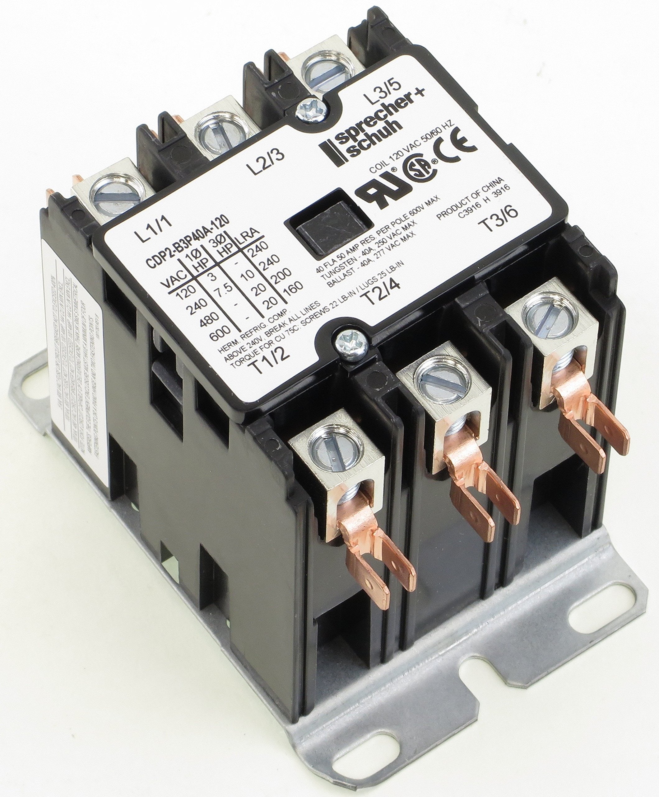 SPRECHER + SCHUH Sprecher + Schuh CDP2-B3P40A-120 Contactor 40A 3 Pole