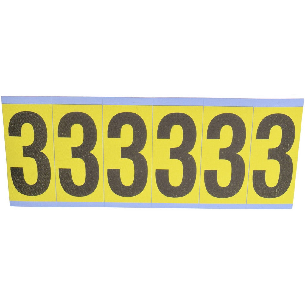 STRANCO Stranco SB6-3 Number Label 3 Inch Yellow Vinyl
