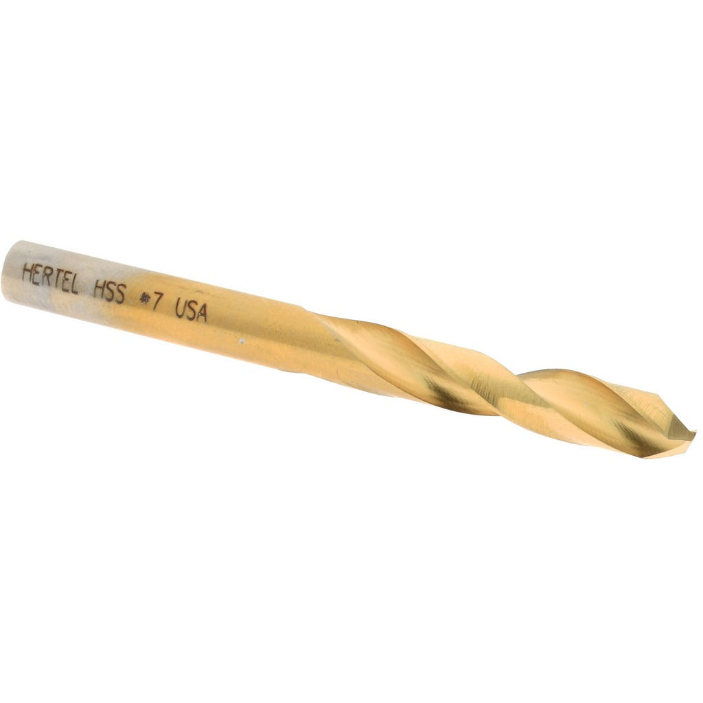 HERTEL Hertel 2387264 Screw Machine Drill Bit Size 7 Tin Hss