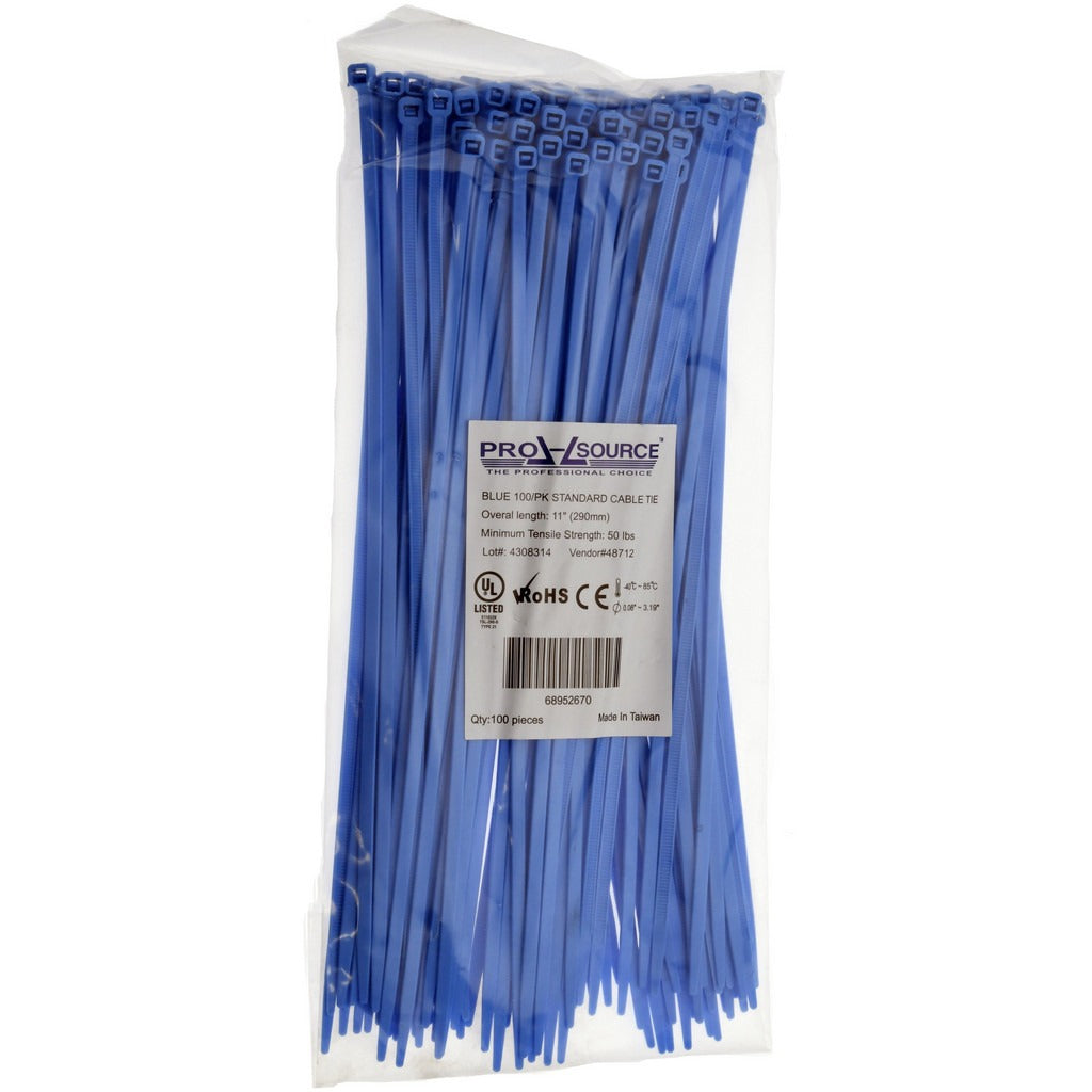 PRO-SOURCE Pro-source TSL-290-S-YL-Pro Cable Ties 11in 50lb Nylon 100pk