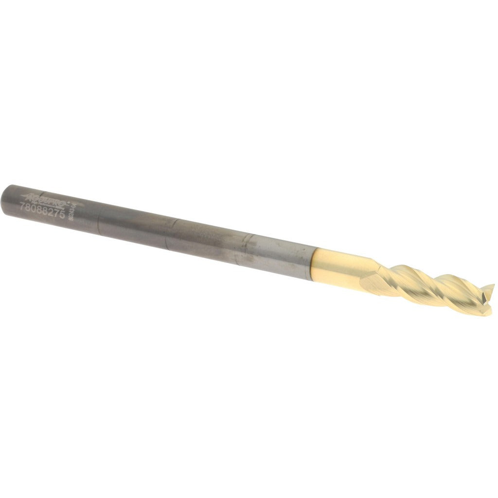 ACCUPRO Accupro 2500461 Square End Mill 1/4 in 3 Flute Carbide Zrn