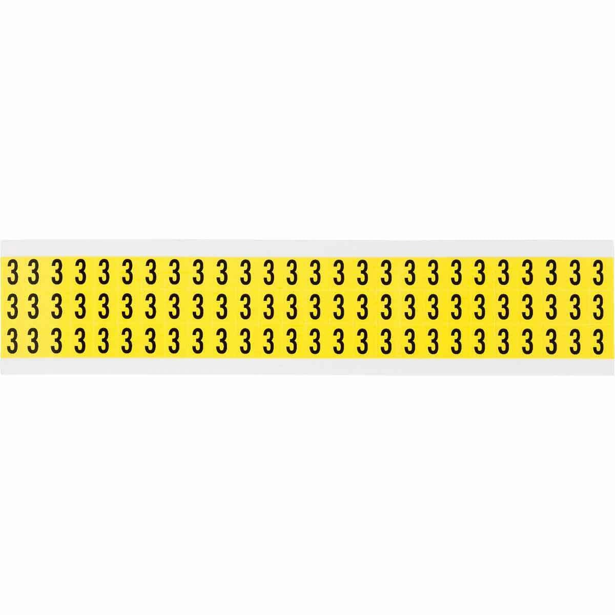 BRADY Brady 3410-3 Vinyl Number Label 0.375in Character (78/Pack)
