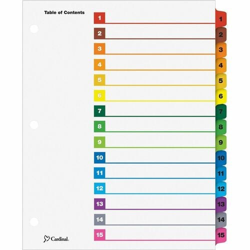CARDINAL Cardinal CRD61518 Onestep 15-tab Index System Letter