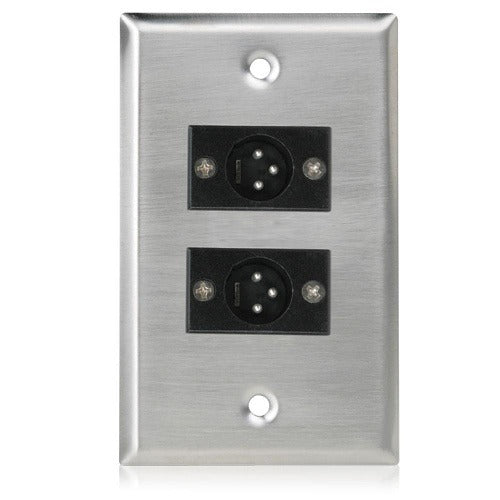 ATLASIED Atlasied SG-XLR-M2 Dual Xlr Male Connector Ss Plate