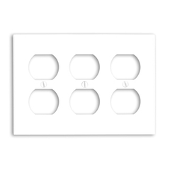 Leviton 88030 3-Gang Smooth White Thermoset Device Mount Standard Duplex Receptacle Wallplate