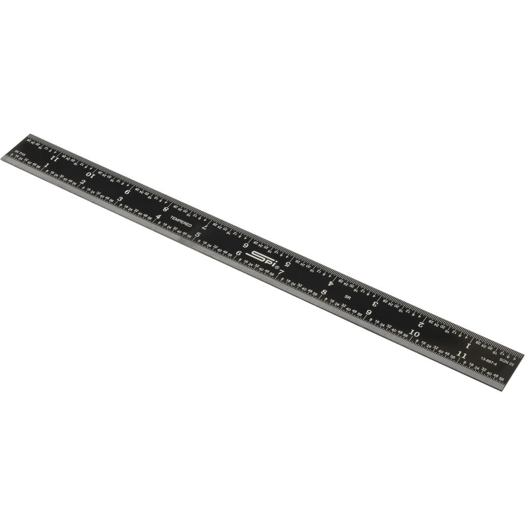 SPIROTHERM Spi 13-897-4 Steel Rule 12 Inch 5R Rigid Black Chrome