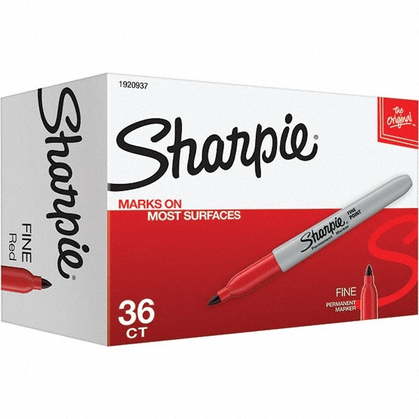SHARPIE Sharpie 1920937 Red Fine Point Permanent Marker 36 Pack