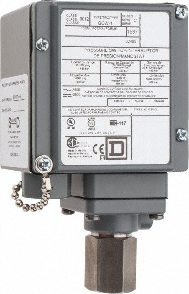SCHNEIDER ELECTRIC Square D 9012GCW1 Electromechanical Pressure Switch