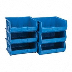QUANTUM STORAGE SYSTEMS Quantum Storage QUS250BLCS Hopper Stacking Bin Blue 6 Pack
