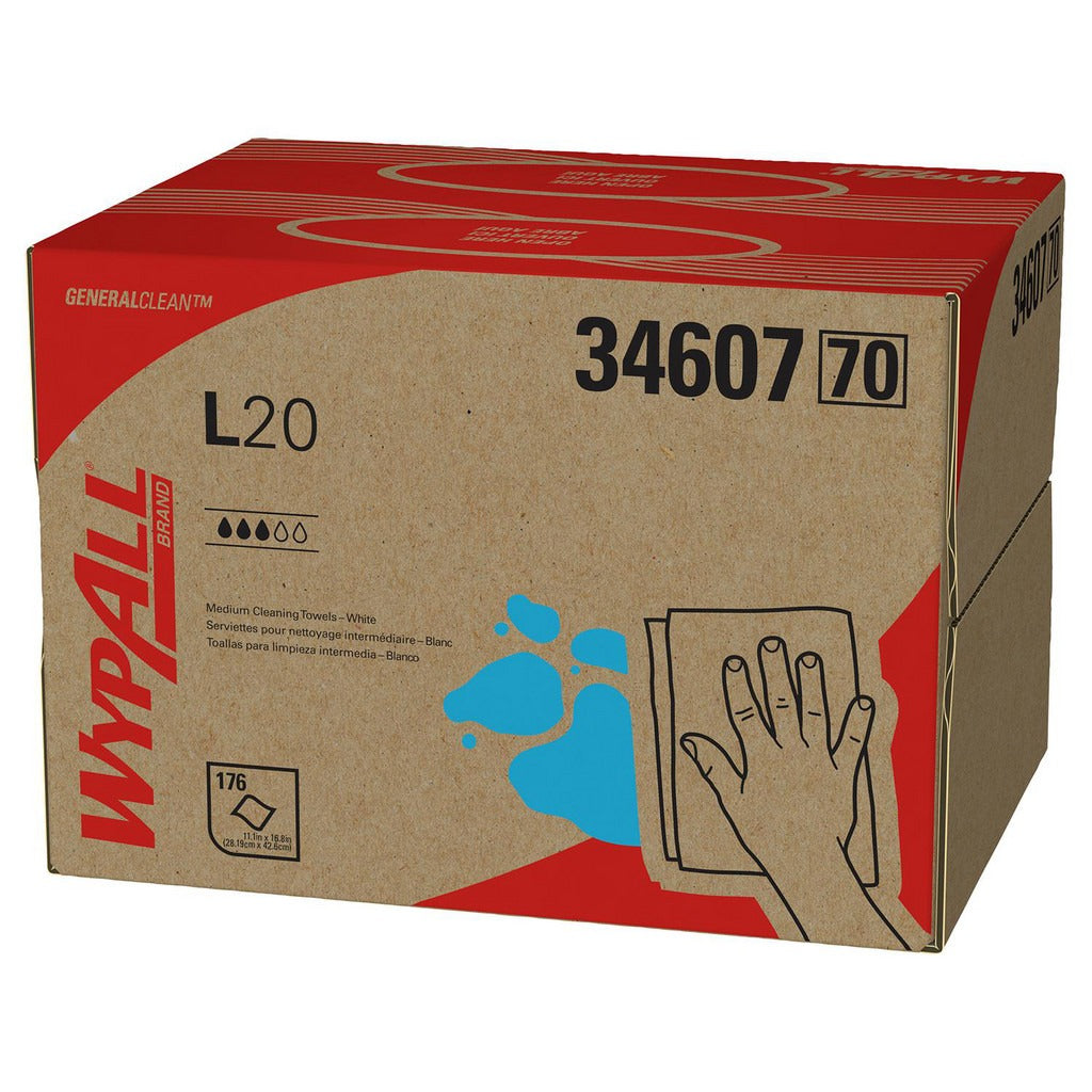 KIMBERLY-CLARK Wypall 34607 Generalclean L20 Cleaning Cloths 176 Sheets