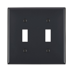 Leviton 80709-E 2-Gang Toggle Device Switch Wallplate Standard Size