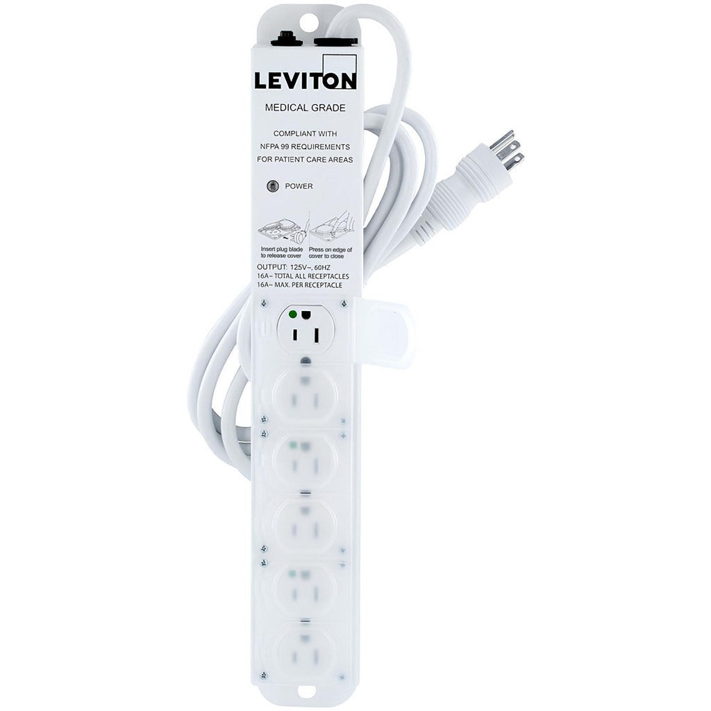 LEVITON Leviton 5306M-1N7 Power Outlet Strip 6 Outlets 15A