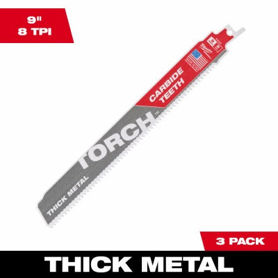 MILWAUKEE Milwaukee 48-00-5302 Carbide Recip Blade 9in 7TPI 3 Pack