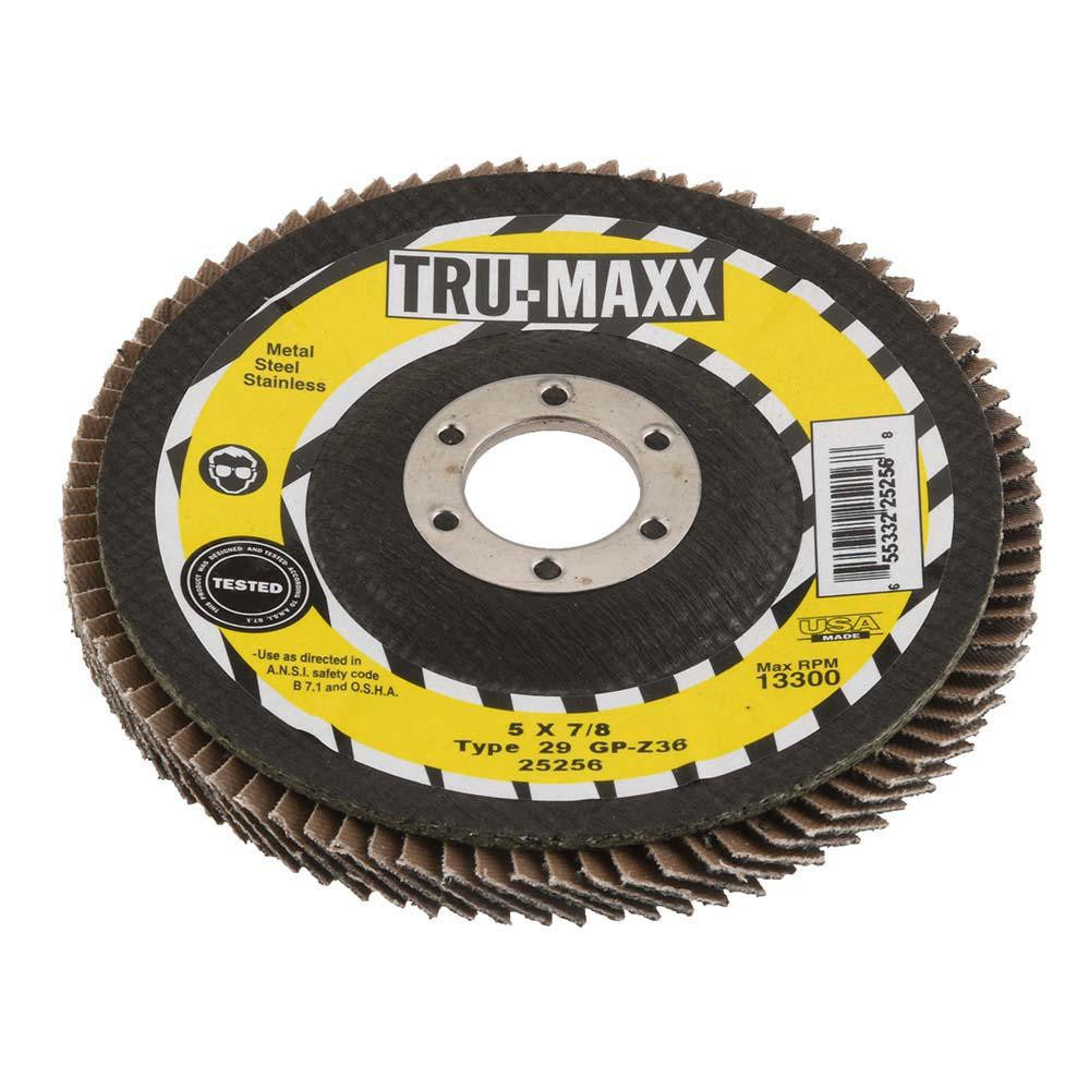 TRU-MAXX Tru-maxx 66254443420 Flap Disc 36 Grit Type 29 5 Inch