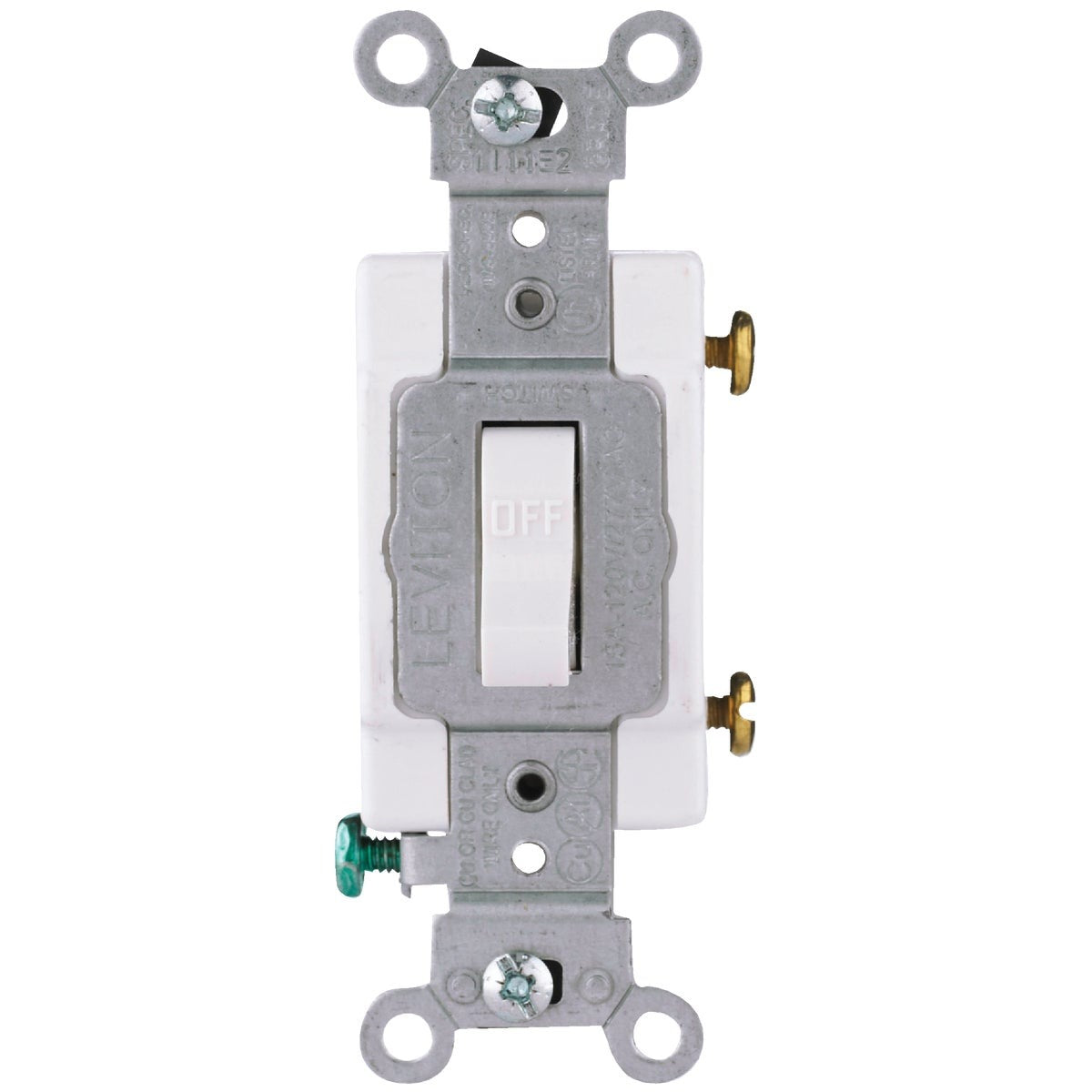 LEVITON Leviton S02-CS115-2WS Single Pole Toggle Switch White