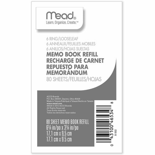 MEAD Bsc Preferred MEA46534 Memo Book Refill 80 Sheets