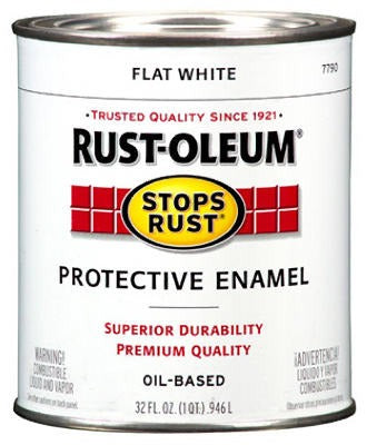 RUST-OLEUM Rust-oleum 7790-502 Flat White Enamel Paint 1 Qt